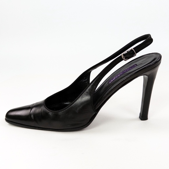 Ralph Lauren Purple Label Black Slingback Heels Pumps - Picture 2 of 7
